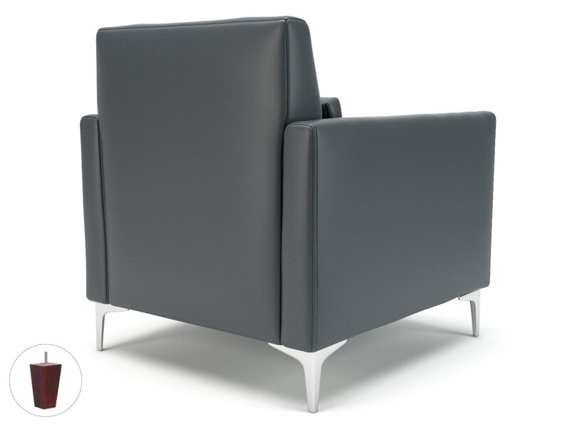 Roselle 90cm Wide Armchair in Cristina Marrone Ultima Faux Leather - Image 9