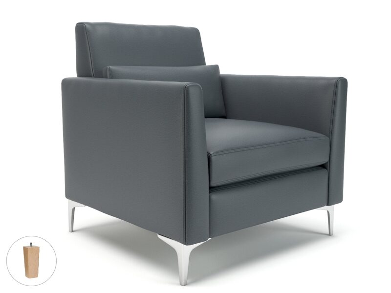 Roselle 90cm Wide Armchair in Cristina Marrone Ultima Faux Leather - Image 10