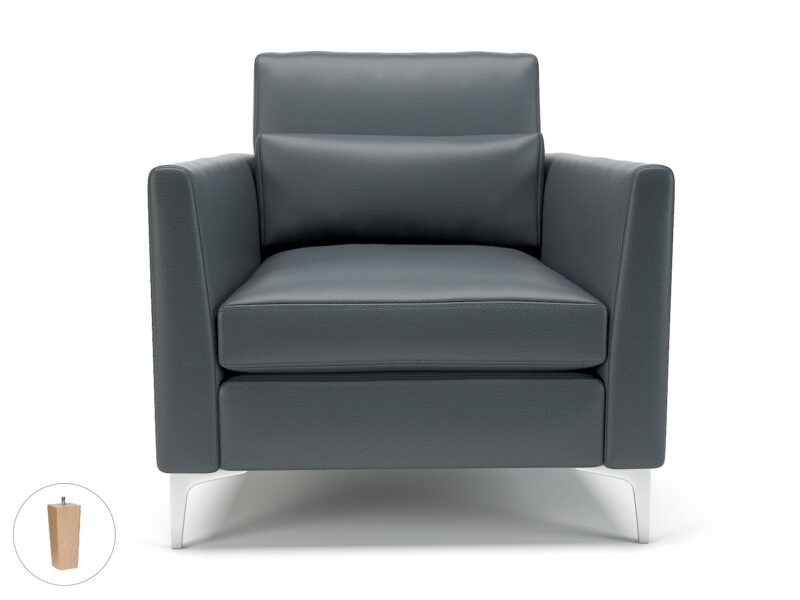 Roselle 90cm Wide Armchair in Cristina Marrone Ultima Faux Leather - Image 11