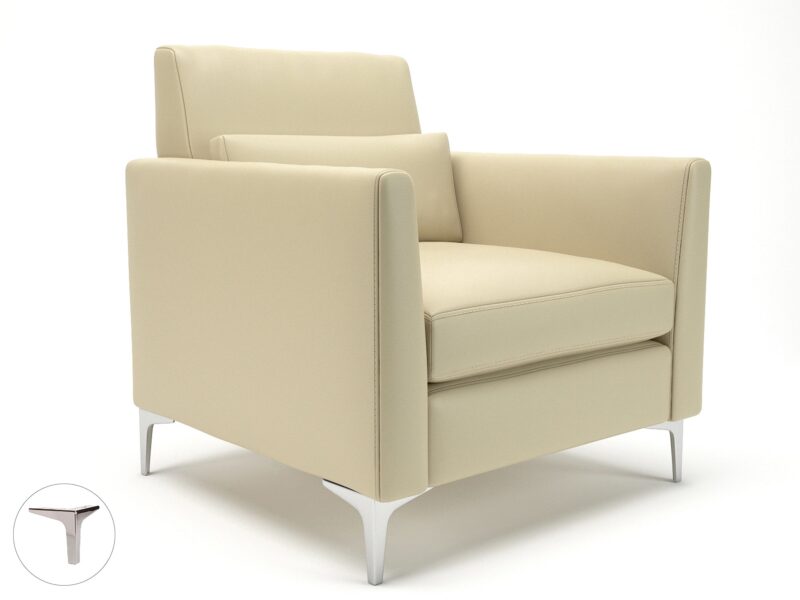 Roselle 90cm Wide Armchair in Cristina Marrone Ultima Faux Leather - Image 13