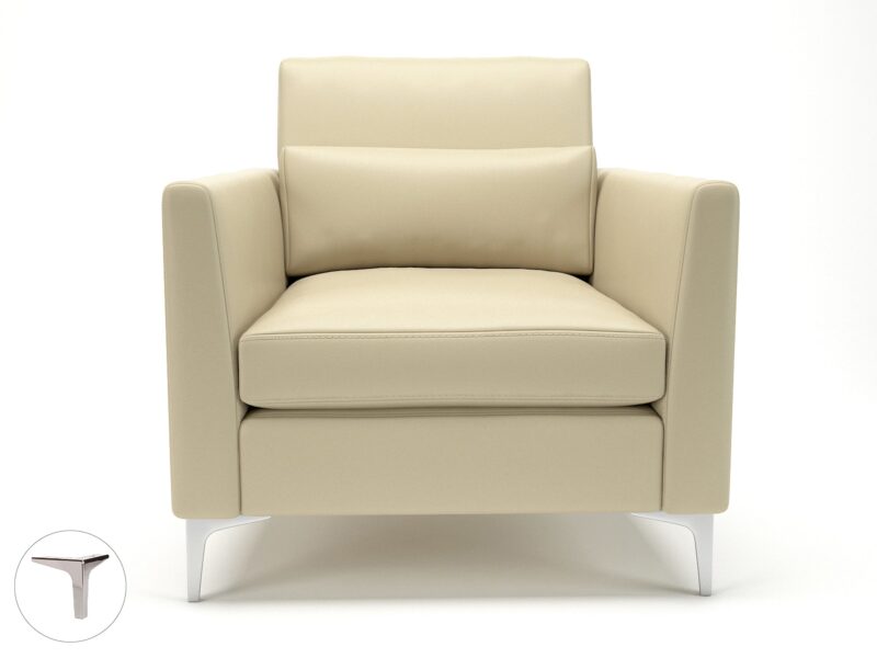 Roselle 90cm Wide Armchair in Cristina Marrone Ultima Faux Leather - Image 14