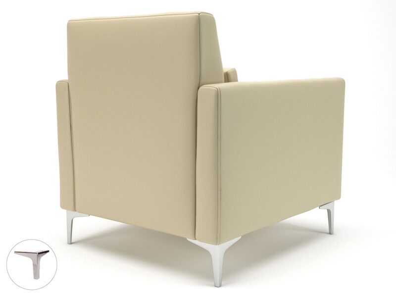 Roselle 90cm Wide Armchair in Cristina Marrone Ultima Faux Leather - Image 15