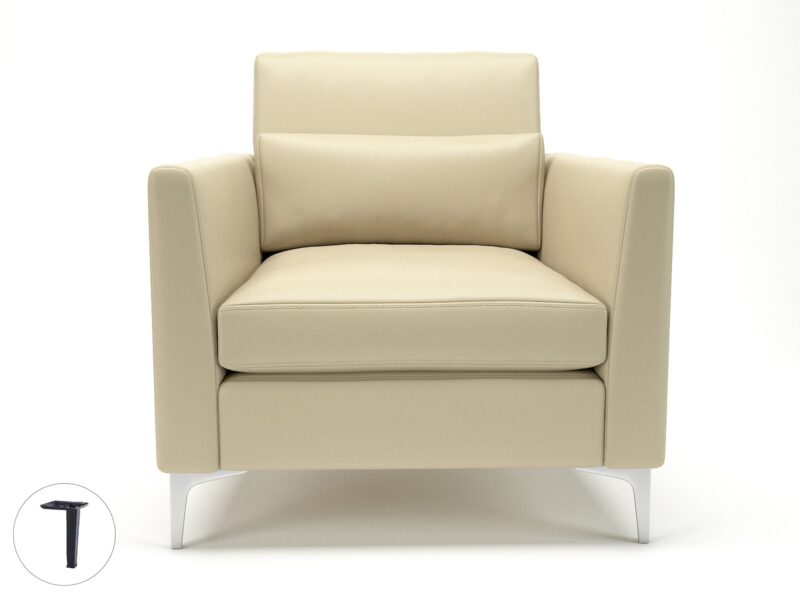 Roselle 90cm Wide Armchair in Cristina Marrone Ultima Faux Leather - Image 17