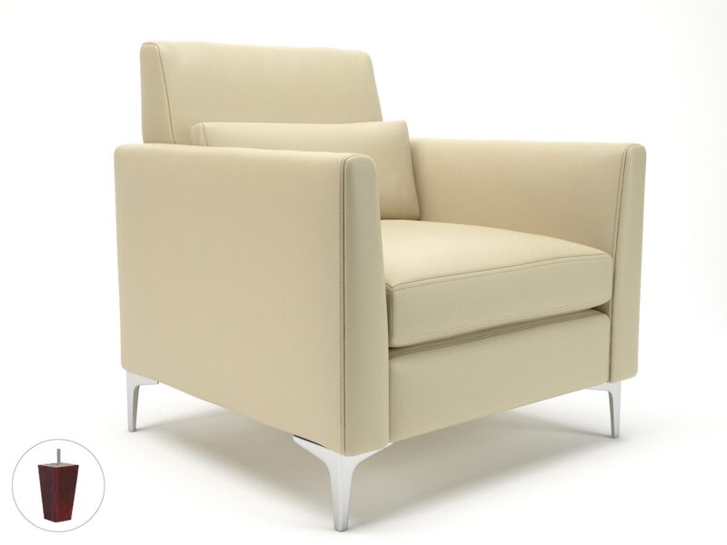 Roselle 90cm Wide Armchair in Cristina Marrone Ultima Faux Leather - Image 19
