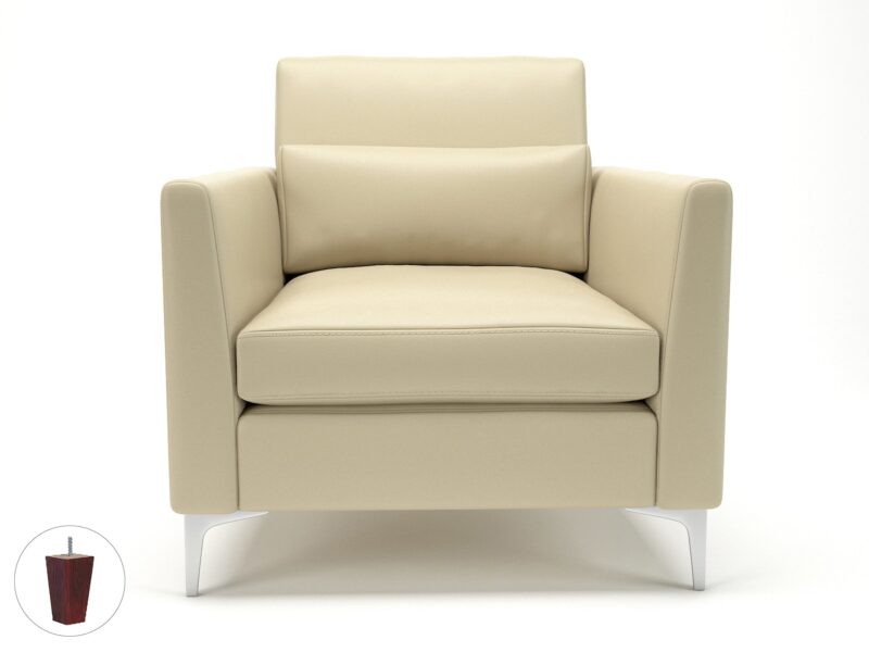 Roselle 90cm Wide Armchair in Cristina Marrone Ultima Faux Leather - Image 20