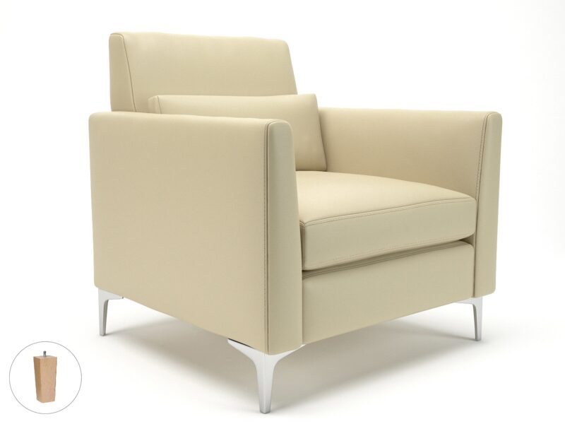 Roselle 90cm Wide Armchair in Cristina Marrone Ultima Faux Leather - Image 22