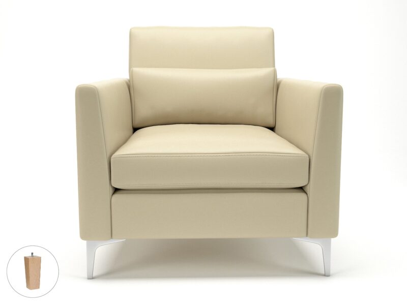 Roselle 90cm Wide Armchair in Cristina Marrone Ultima Faux Leather - Image 23