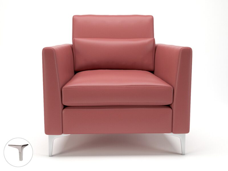 Roselle 90cm Wide Armchair in Cristina Marrone Ultima Faux Leather - Image 26