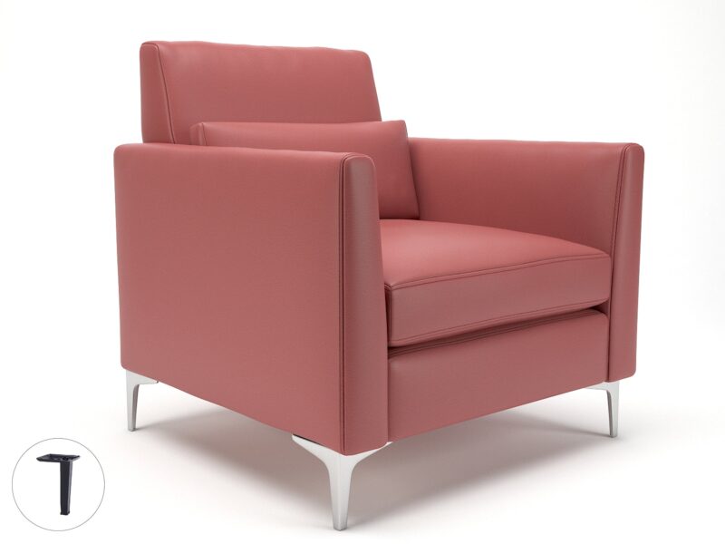 Roselle 90cm Wide Armchair in Cristina Marrone Ultima Faux Leather - Image 28