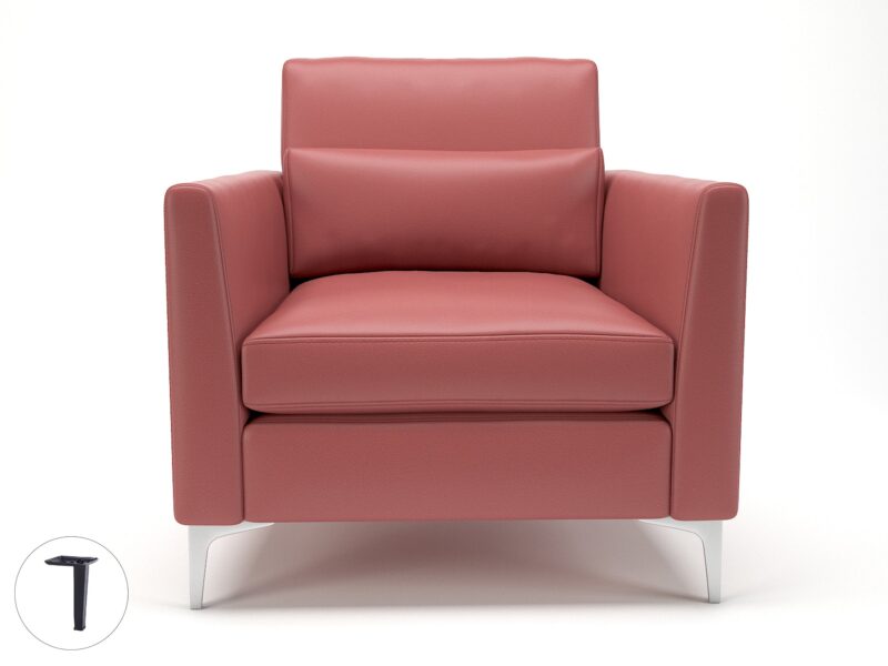 Roselle 90cm Wide Armchair in Cristina Marrone Ultima Faux Leather - Image 29