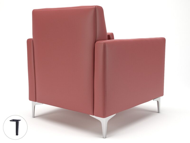 Roselle 90cm Wide Armchair in Cristina Marrone Ultima Faux Leather - Image 30
