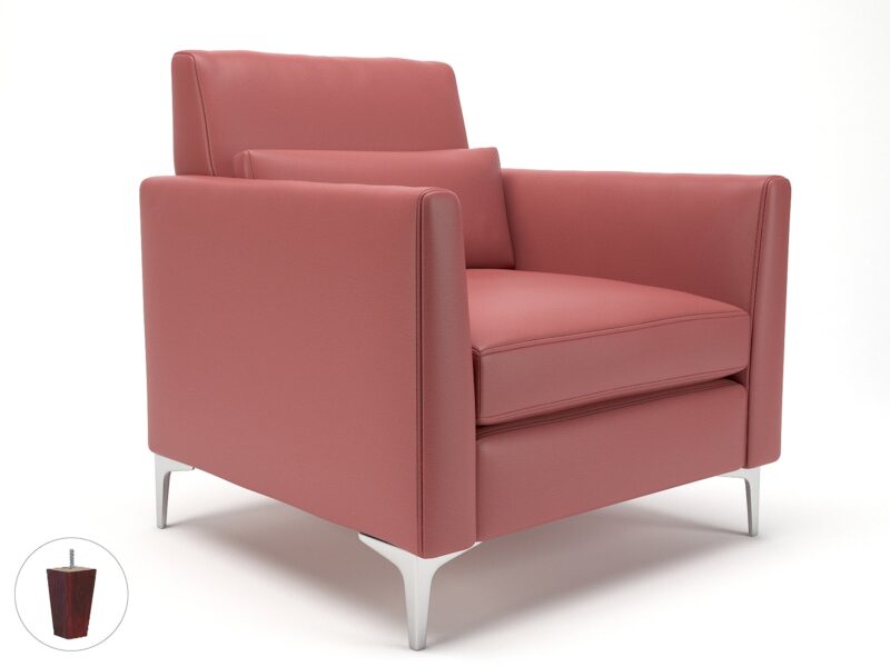 Roselle 90cm Wide Armchair in Cristina Marrone Ultima Faux Leather - Image 31