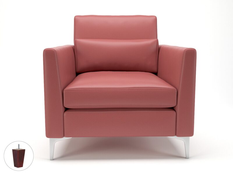 Roselle 90cm Wide Armchair in Cristina Marrone Ultima Faux Leather - Image 32