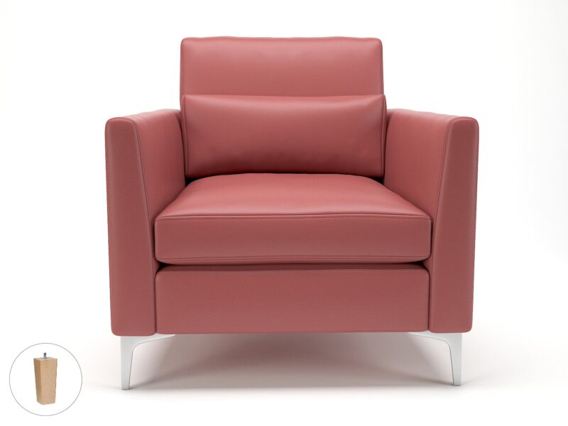 Roselle 90cm Wide Armchair in Cristina Marrone Ultima Faux Leather - Image 35