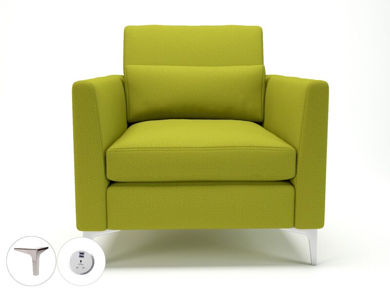 Roselle 90cm Wide Armchair in Warwick Dolly Fabric with Socket - Image 2