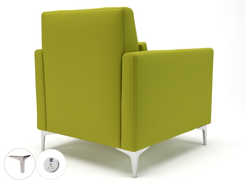 Roselle 90cm Wide Armchair in Warwick Dolly Fabric with Socket - Image 3