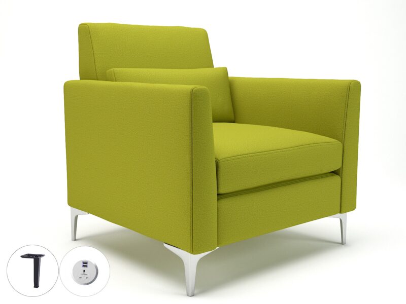 Roselle 90cm Wide Armchair in Warwick Dolly Fabric with Socket - Image 4