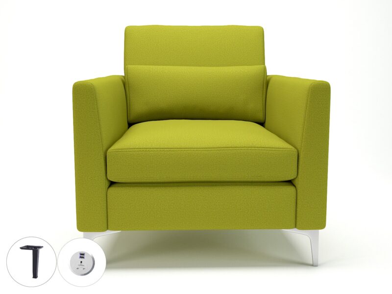 Roselle 90cm Wide Armchair in Warwick Dolly Fabric with Socket - Image 5