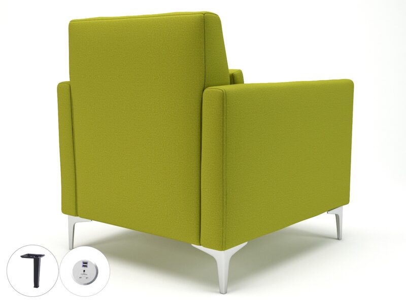 Roselle 90cm Wide Armchair in Warwick Dolly Fabric with Socket - Image 6