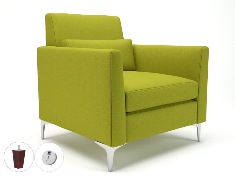 Roselle 90cm Wide Armchair in Warwick Dolly Fabric with Socket - Image 7