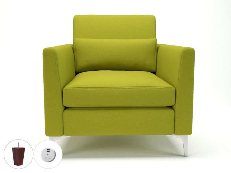 Roselle 90cm Wide Armchair in Warwick Dolly Fabric with Socket - Image 8