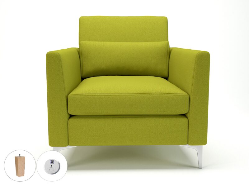 Roselle 90cm Wide Armchair in Warwick Dolly Fabric with Socket - Image 11