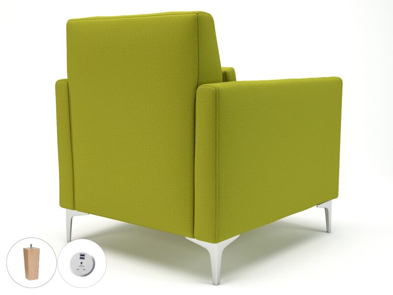 Roselle 90cm Wide Armchair in Warwick Dolly Fabric with Socket - Image 12