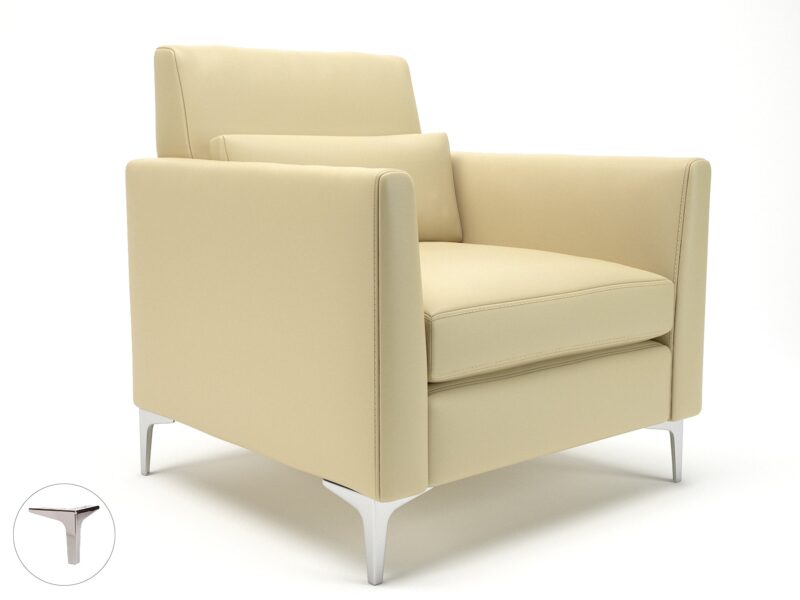 Roselle 90cm Wide Armchair in Cristina Marrone Ultima Faux Leather - Image 37