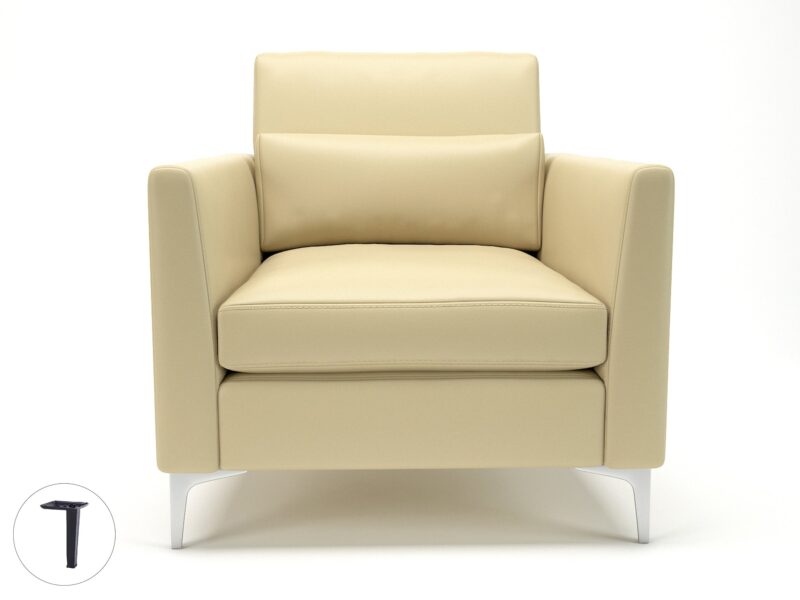 Roselle 90cm Wide Armchair in Cristina Marrone Ultima Faux Leather - Image 41