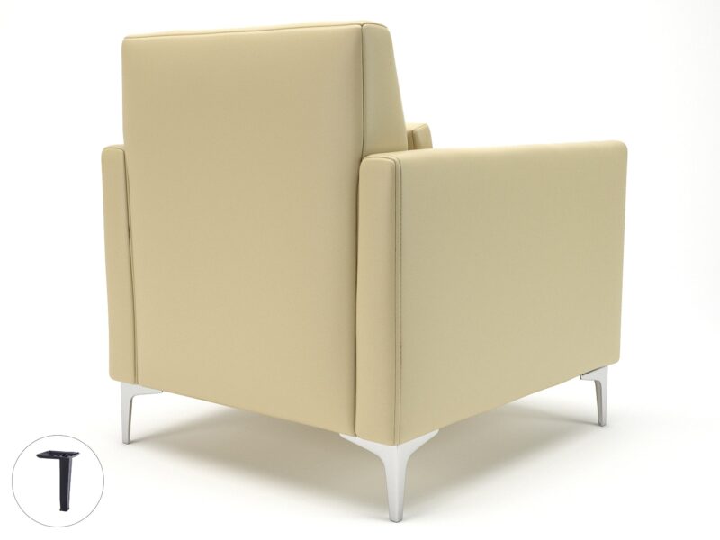 Roselle 90cm Wide Armchair in Cristina Marrone Ultima Faux Leather - Image 42