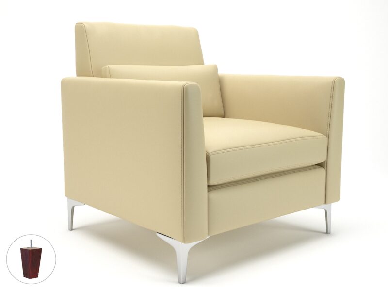Roselle 90cm Wide Armchair in Cristina Marrone Ultima Faux Leather - Image 43