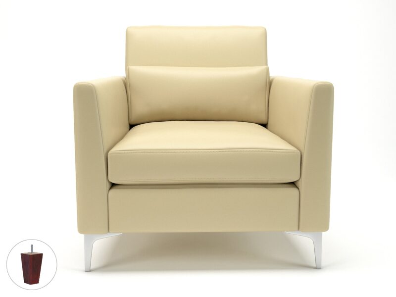 Roselle 90cm Wide Armchair in Cristina Marrone Ultima Faux Leather - Image 44