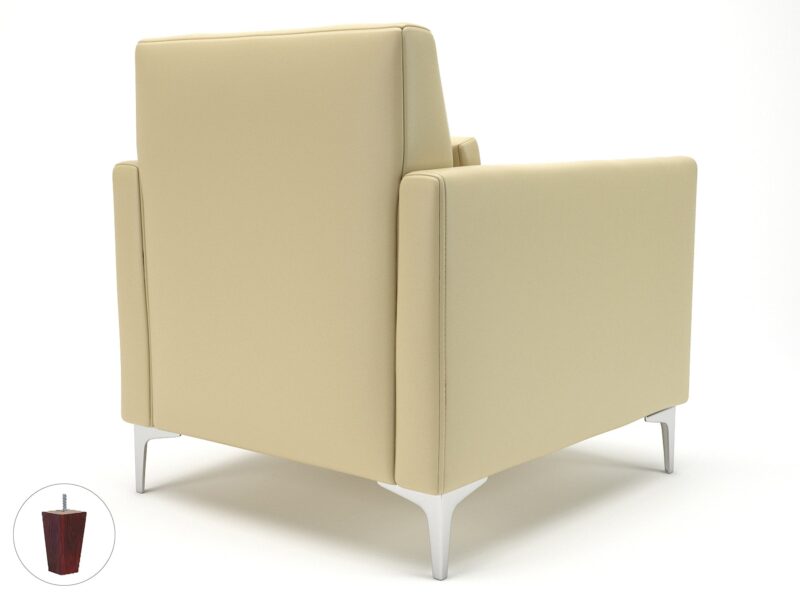Roselle 90cm Wide Armchair in Cristina Marrone Ultima Faux Leather - Image 45