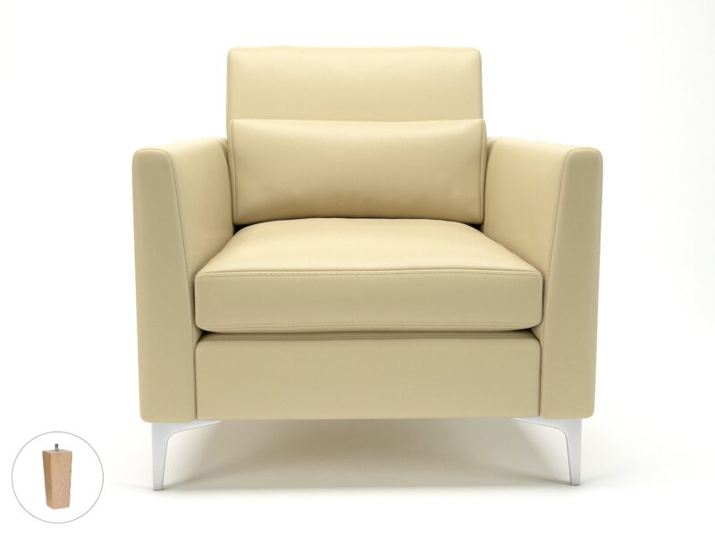 Roselle 90cm Wide Armchair in Cristina Marrone Ultima Faux Leather - Image 47