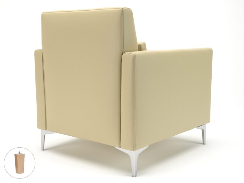 Roselle 90cm Wide Armchair in Cristina Marrone Ultima Faux Leather - Image 48