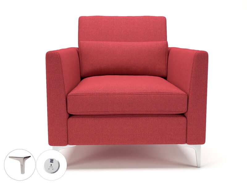 Roselle 90cm Wide Armchair in Camira Era Fabric with Socket - Image 2