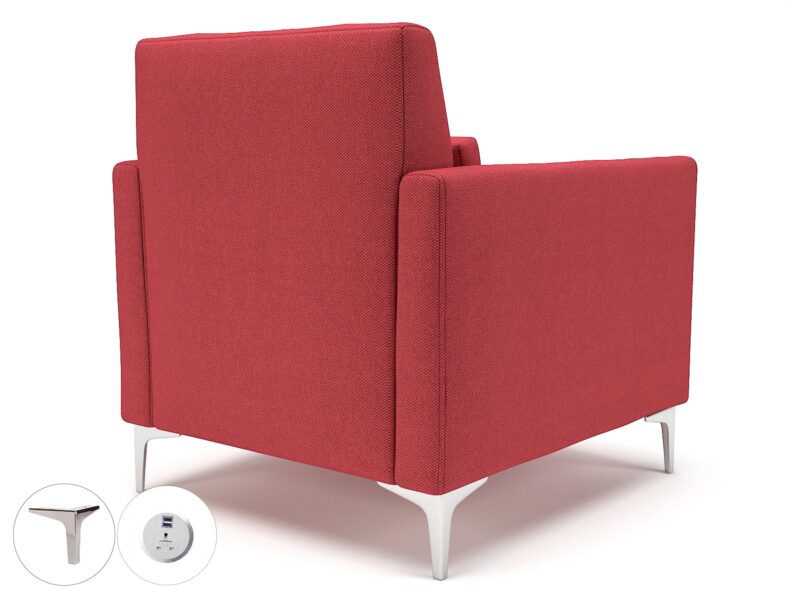 Roselle 90cm Wide Armchair in Camira Era Fabric with Socket - Image 3