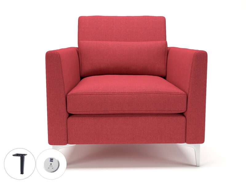 Roselle 90cm Wide Armchair in Camira Era Fabric with Socket - Image 5