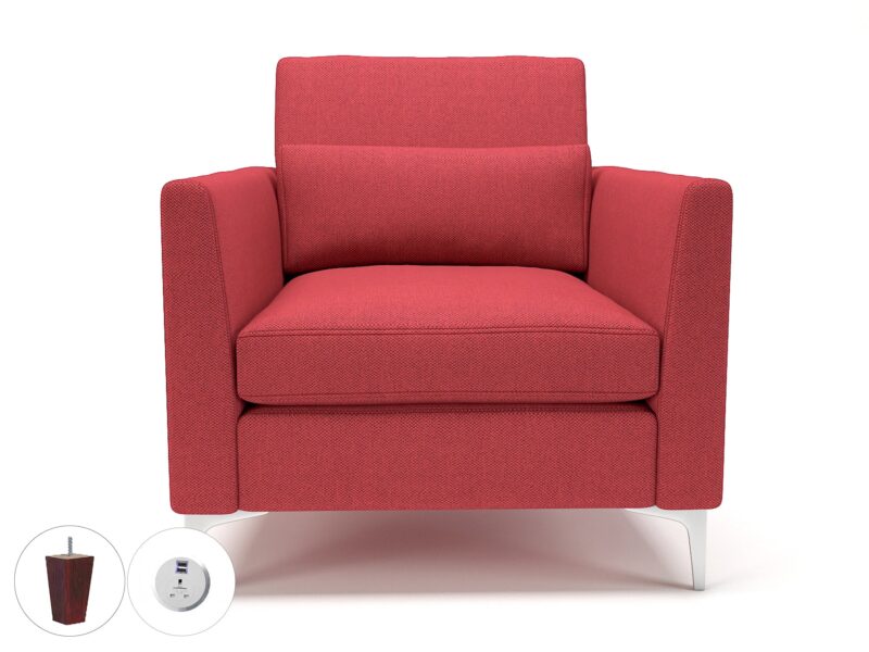 Roselle 90cm Wide Armchair in Camira Era Fabric with Socket - Image 8