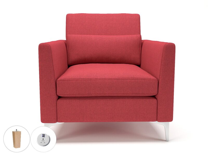 Roselle 90cm Wide Armchair in Camira Era Fabric with Socket - Image 11