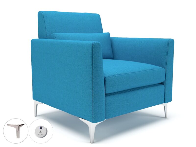 Roselle 90cm Wide Armchair in Camira Era Fabric with Socket - Image 13