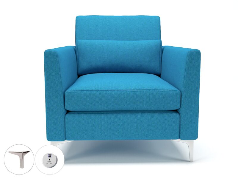 Roselle 90cm Wide Armchair in Camira Era Fabric with Socket - Image 14