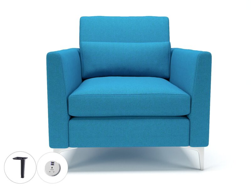 Roselle 90cm Wide Armchair in Camira Era Fabric with Socket - Image 17