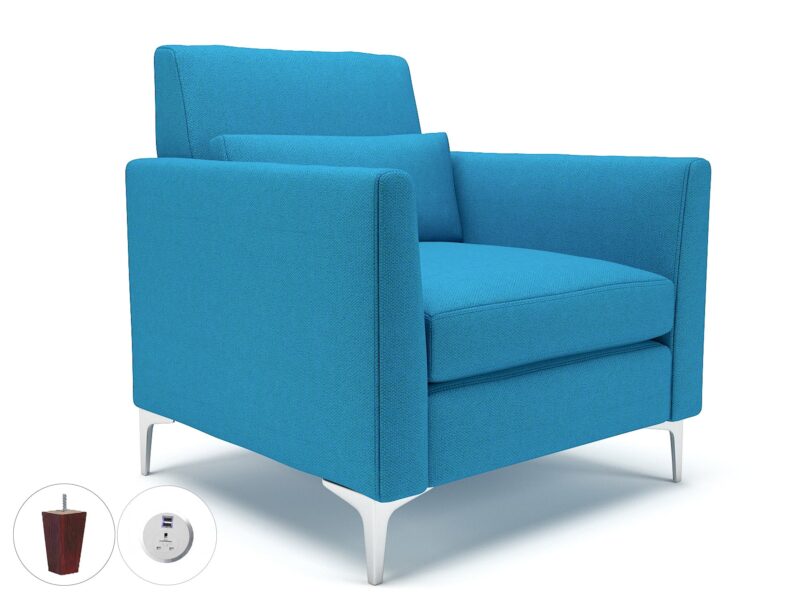 Roselle 90cm Wide Armchair in Camira Era Fabric with Socket - Image 19