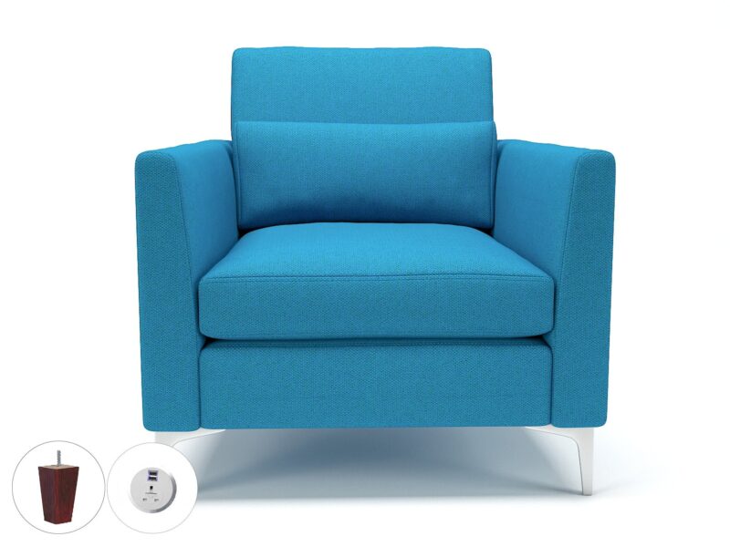 Roselle 90cm Wide Armchair in Camira Era Fabric with Socket - Image 20