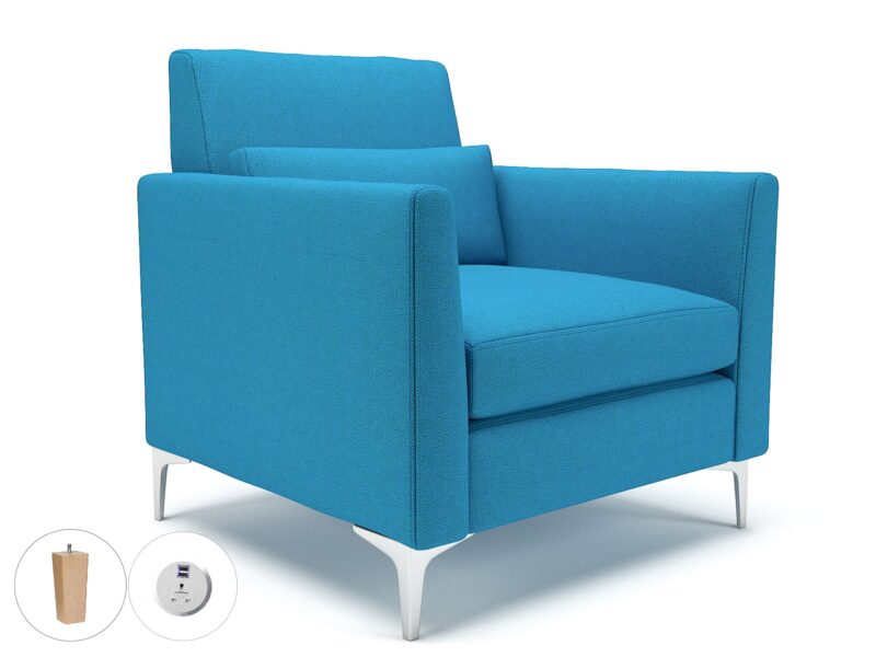 Roselle 90cm Wide Armchair in Camira Era Fabric with Socket - Image 22