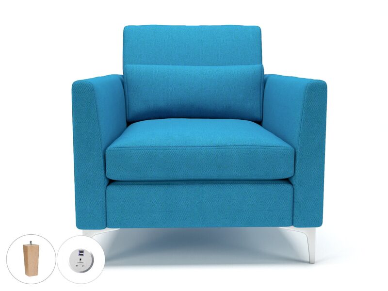 Roselle 90cm Wide Armchair in Camira Era Fabric with Socket - Image 23