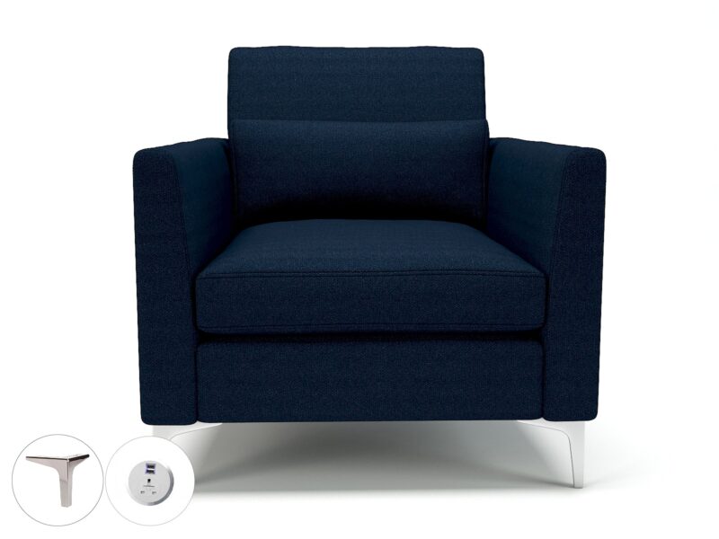 Roselle 90cm Wide Armchair in Camira Era Fabric with Socket - Image 26