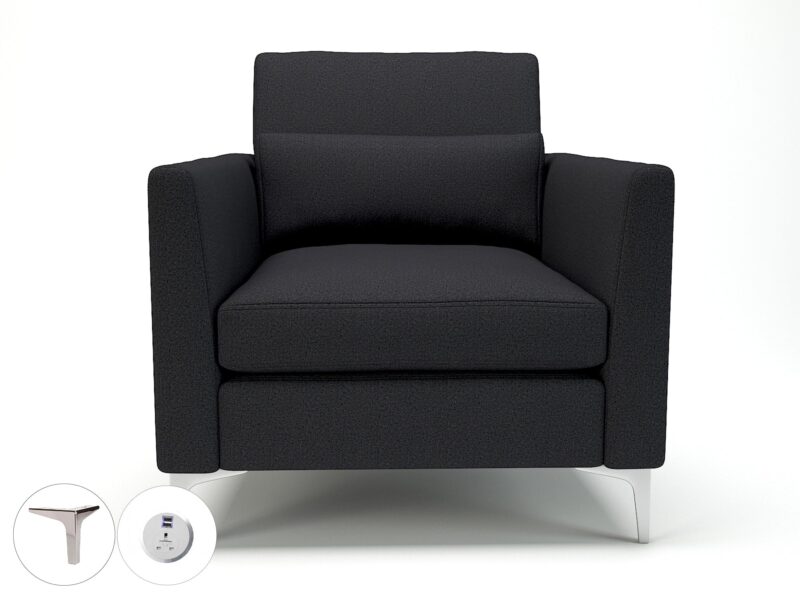 Roselle 90cm Wide Armchair in Warwick Dolly Fabric with Socket - Image 14