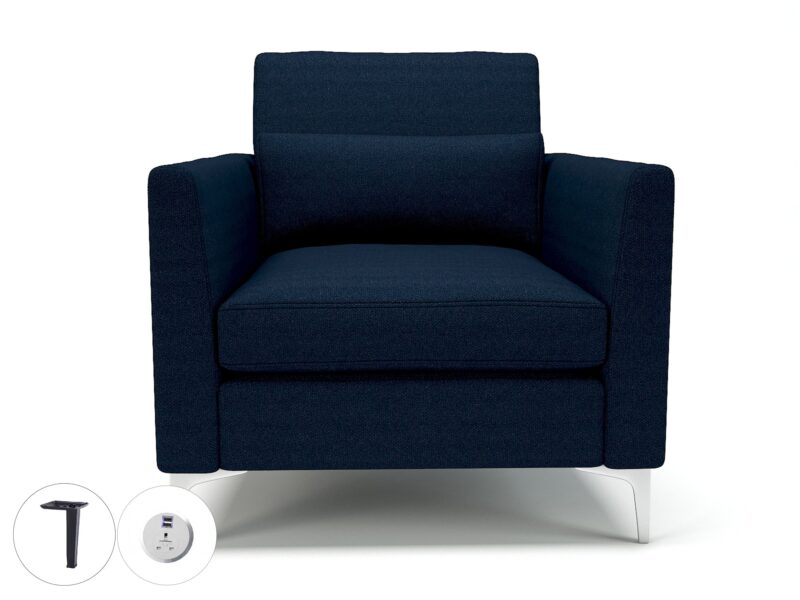 Roselle 90cm Wide Armchair in Camira Era Fabric with Socket - Image 29